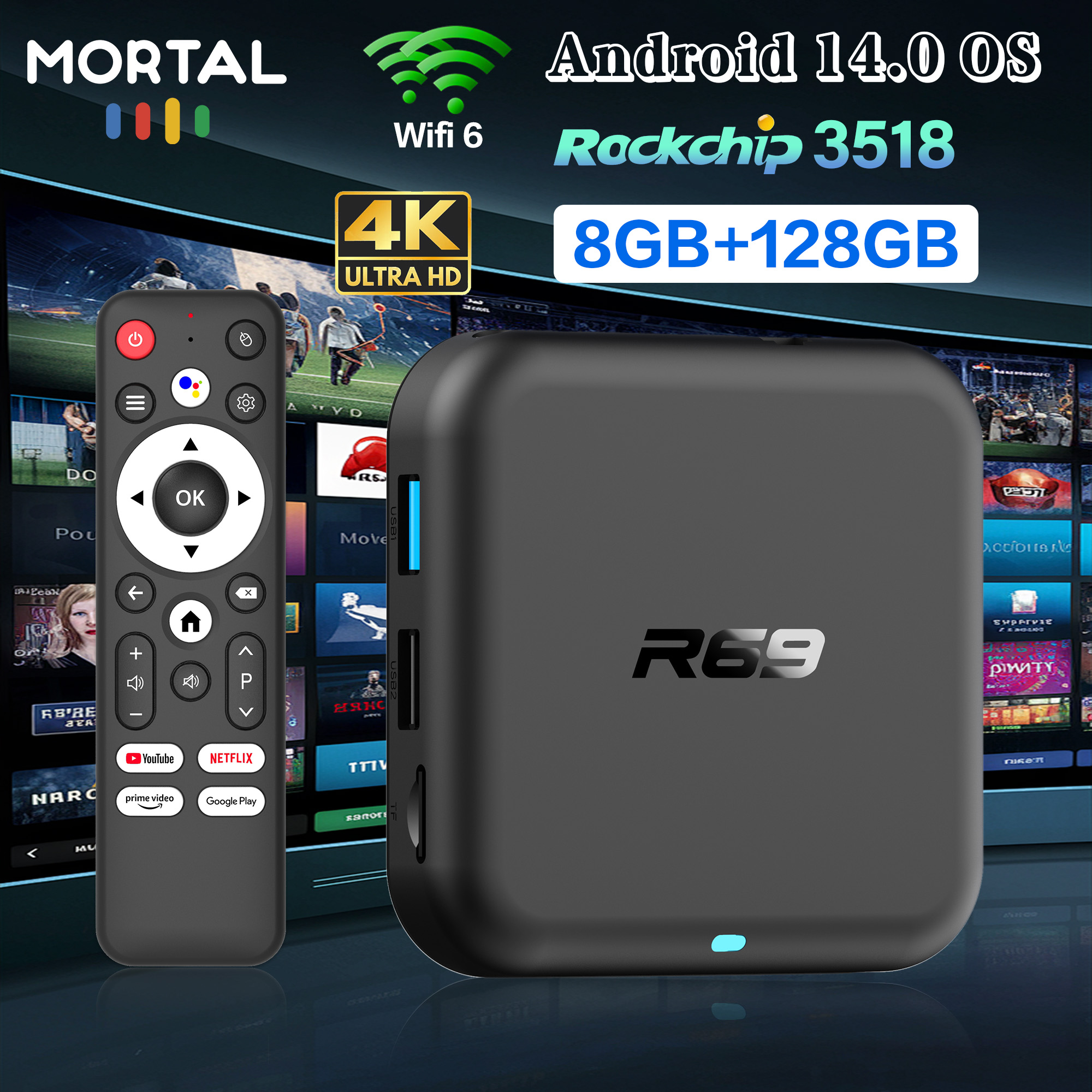 Smart TV Box Android 14.0 Goog - огляд і ціна Gaming Console Youtube