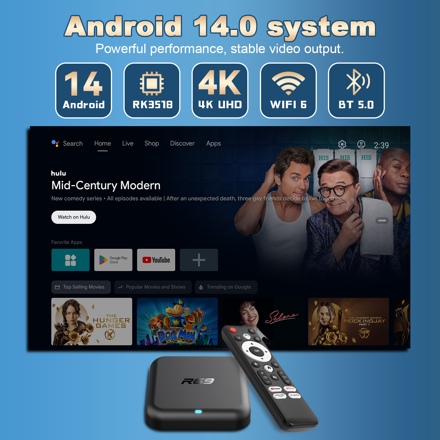 Smart TV Box Android 14.0 Goog - огляд і ціна Gaming Console Youtube