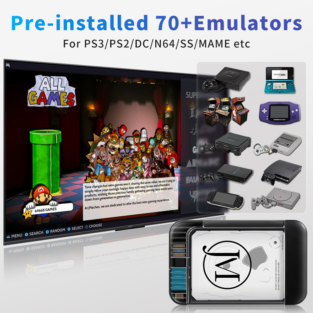RETROBAT Portable 500G Gaming  - огляд і ціна Gaming Console In Chinese