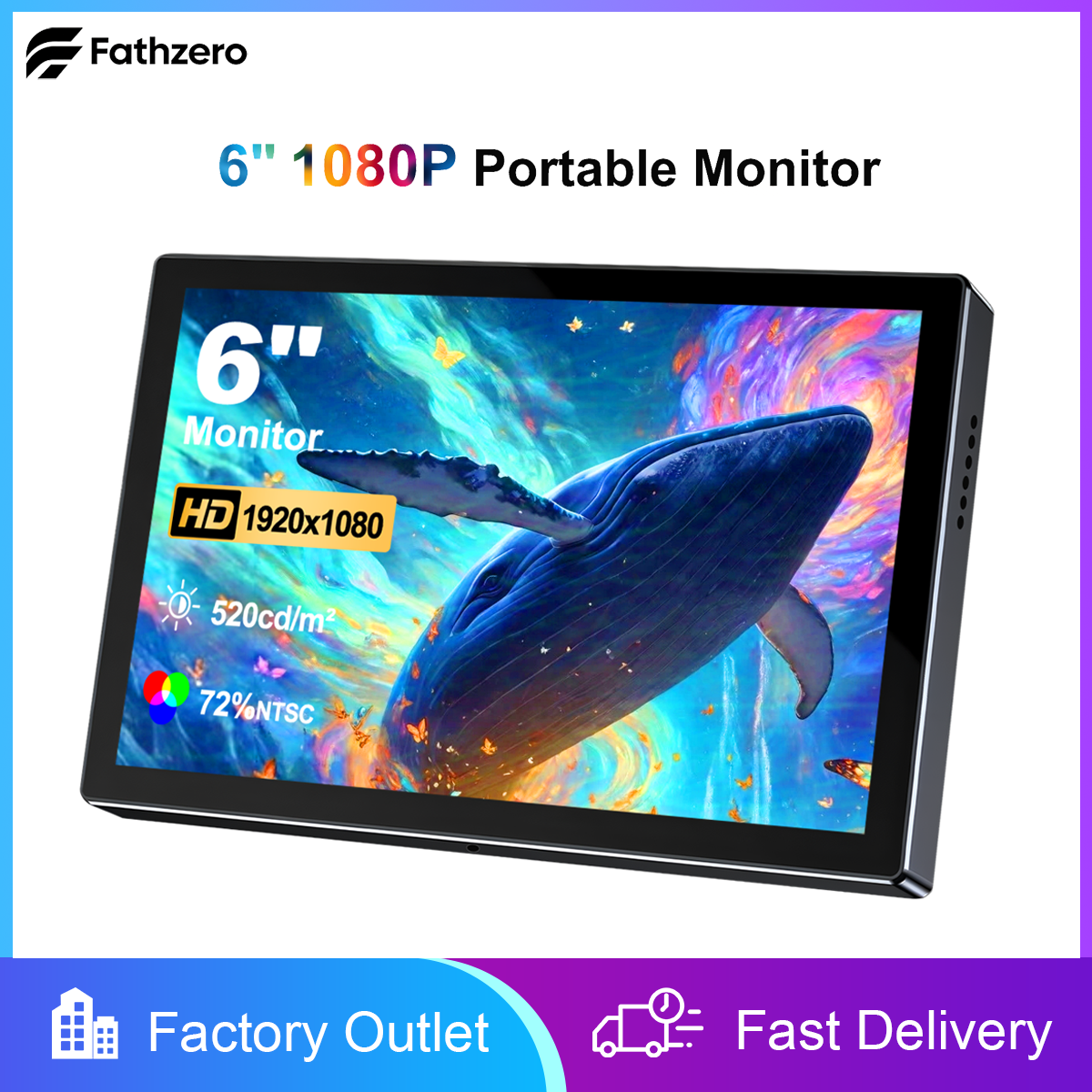 6 Inch Portable Monitor HD 108 - огляд і ціна Laptop Gaming Console
