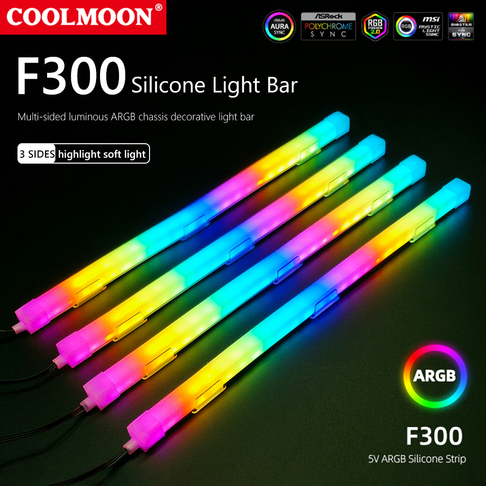 1/2PCS COOLMOON 30cm Aluminum  - огляд і ціна Led Gaming Light Strip