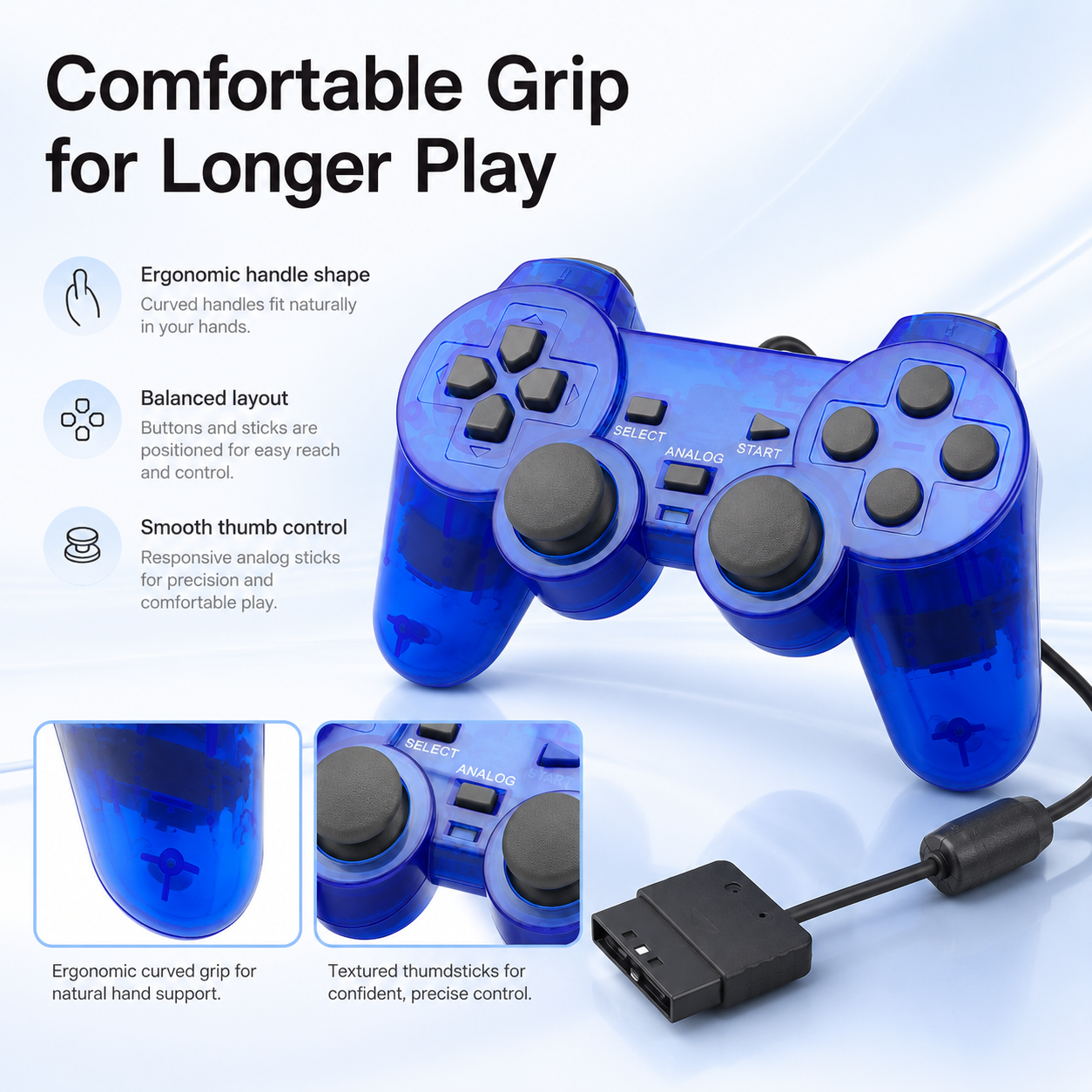 hot sale Gamepad Blue Game Con - огляд і ціна Gaming Console Sale